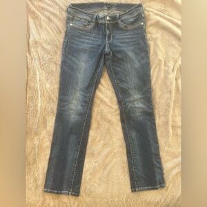 Seven7 Dark Blue Denim Jeans with Contrast Stitching